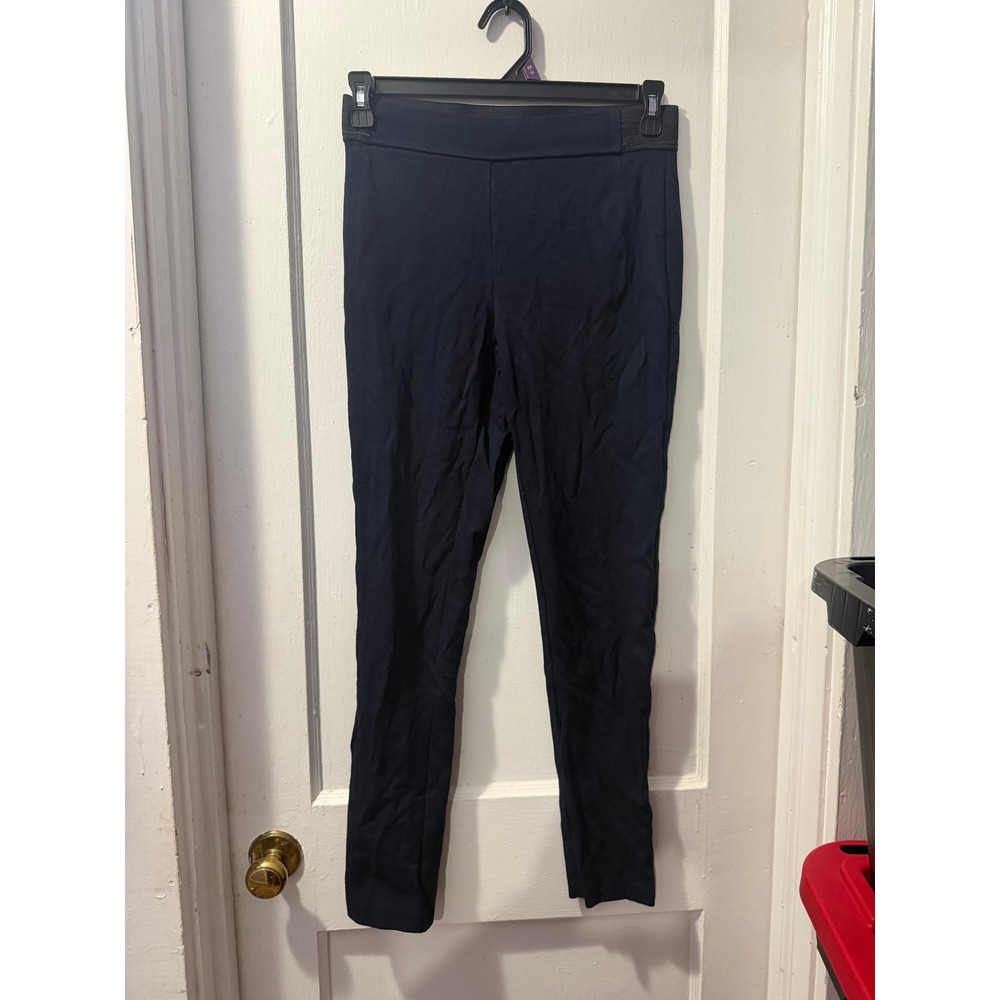 Talbots Navy Signature Pants Womens Medium Blue Stretch Pull On Slim Leg Pant